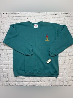 Vtg 1996 Atlanta Olympics Hanes Heavyweight Teal Sweatshirt Deadstock NWT Sz XL